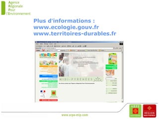 Merci de votre attention

Plus d’informations :
www.ecologie.gouv.fr
www.territoires-durables.fr
 