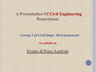 Civil Engineering
An outlook on
 