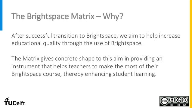 Tu Delft Brightspace Matrix As Instructor Tool