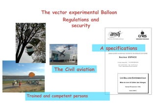 Trained and competent persons The vector experimental Balloon Regulations and security A specifications The Civil aviation 