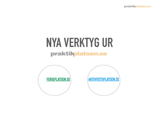 NYA VERKTYG UR
FERIEPLATSEN.SE AKTIVITETSPLATSEN.SE
 