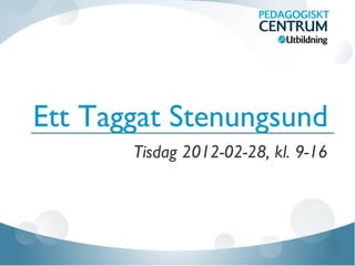 Ett Taggat Stenungsund
       Tisdag 2012-02-28, kl. 9-16
 
