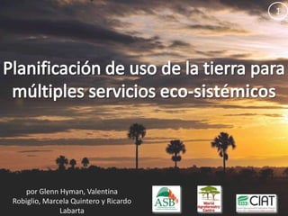 co-sistémicos
por Glenn Hyman, Valentina
Robiglio, Marcela Quintero y Ricardo
Labarta
1
 
