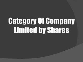 Category Of Company Limited by Shares 