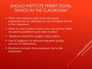 Permitted Device using digital devices in classroom teachning | PPTX