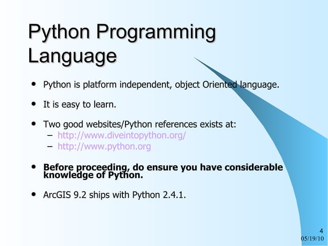 Python 4 Arc | PPT