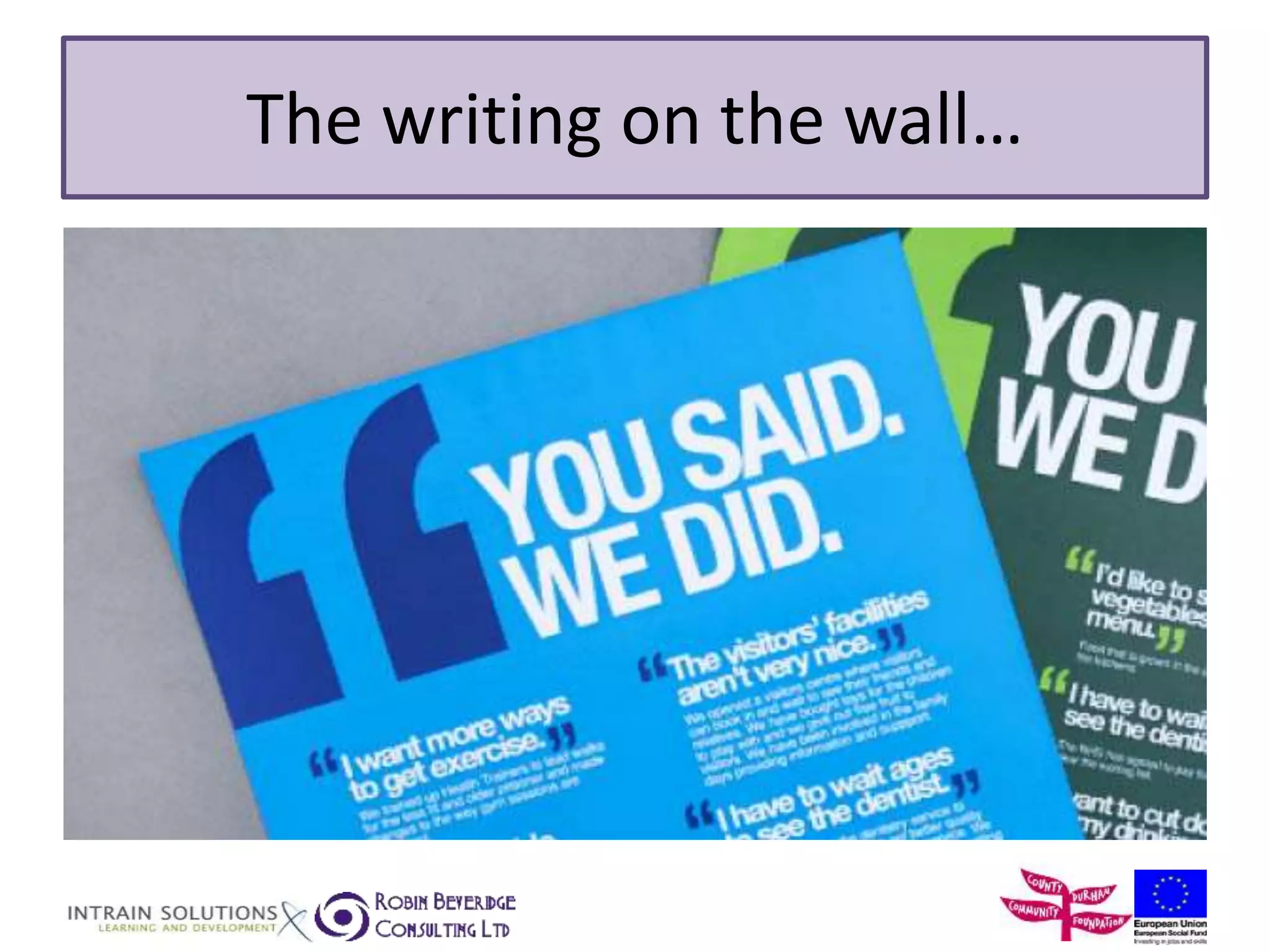 The writing on the wall… 
 