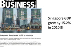 Singapore GDP
grew by 15.2%
in 2010!!!
 