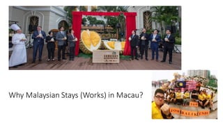 Why Malaysian Stays (Works) in Macau?
 