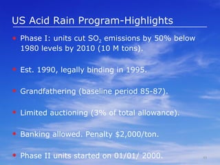 Montreal Protocol If international agreement is adhered to,  ozone layer expected to recover by 2050 Multilateral fund was established for its implementation. Atmospheric conc. Of cfcs have leveled off or decreased.  Conc. Of HFCs has increased substantially. Reports of smuggling of CFCS from underdeveloped nations, but overall compliance has been high. Currently calls for a complete phase out by 2030. 