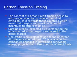 Key Price determinants Risk allocation Creditworthiness & experience of project sponsor Viability of underlying project Contract structure (e.g. upfront payments incur discount, penalties for non-delivery, ability to pay penalties) Cost of validation & potential certification Host country support & willingness to cooperate Additional environment and social benefits 