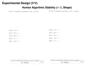 Experimental Design (V/V)
Human Algoritmic Stability (n=5, Shape)
 