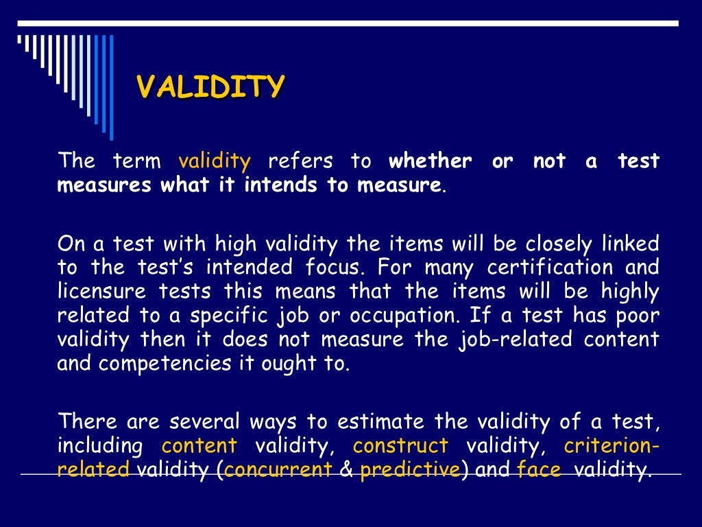 test validity and reliability