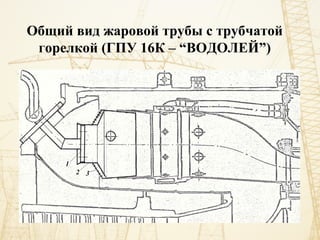 Общий вид жаровой трубы с трубчатой
горелкой (ГПУ 16К – “ВОДОЛЕЙ”)
 