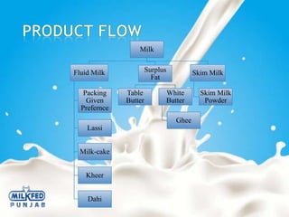 Milk
Fluid Milk
Packing
Given
Prefernce
Lassi
Milk-cake
Kheer
Dahi
Surplus
Fat
Table
Butter
White
Butter
Ghee
Skim Milk
Skim Milk
Powder
 