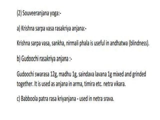 Presentation on Bidalaka and anjana kriya kalpa of netra roga | PPTX