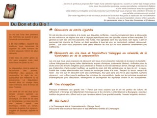 Le vin est l’une des
passions des hommes qui
suscite le plus l’envie de
communiquer.
« In vino veritas » disaient
nos
ancêtres,
pour
remarquer la capacité de
cette boisson de rendre
loquaces même les plus
réticents.
C’est beau de parler grâce
au vin, sans exagérer mais
c’est aussi beau de parler
du vin !
La dégustation c'est le
plaisir de reconnaître des
arômes, d'identifier des
saveurs, de reconnaître le
style du vin, quelquefois
son
millésime
ou
sa
provenance. La dégustation
devient alors un voyage
dans notre mémoire, dans
le temps et dans l'histoire.
Un verre de vin est plus
qu'un
simple
produit
agricole ou qu'une simple
boisson
alcoolique.
Un
verre de vin c'est un
témoignage,
ça
nous
raconte
une
histoire,
traduit une technique,
révèle un terroir, démontre
le génie d'un vigneron,
suggère
un
paysage,
rappelle le temps…

Vous manquez d’inspiration pour animer
un futur événement ?
L’univers du Vin – mais aussi celui du thé, du café et du
chocolat, est fédérateur et permet de créer une
véritable dynamique autour de vos Evènements :
Lors d’apéritifs & cocktails, idéal après une journée de
travail
Des dégustations thématiques pour surprendre vos
convives
Des ateliers « team building » pour renforcer la
cohésion d’équipe

Des accords mets & vins insolites lors de vos repas
assis.

Besoin d'un lieu?
Nous nous chargeons de vous proposer des lieux
originaux adaptés à votre événement :
hôtels particuliers, lofts, bateaux, caves ....

Notre philosophie?
Les vins et spiritueux proposés font l’objet d’une sélection rigoureuse, suivant un cahier
des charges précis (vins issus de production exclusive, cuvées parcellaires, rendements
faibles) et une réelle cohérence avec leur appellation.
Des relations privilégiées avec les producteurs permettent de vous proposer des sélections
précises et une parfaite connaissance du produit.
Une veille régulière sur les nouveaux produits et l’évolution des goûts et habitudes de
consommation favorise une recommandation créative et très actuelle.
En partenariat avec la Cave des Domaines et Châteaux.

 