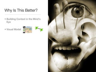 Why Is This Better?

• Building Context in the Mind’s
  Eye


• Visual Model
 