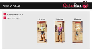 1
2
3
4
5
6
7
8
9
VR и хардкор
не ориентируйтесь на PC
ограничения зерна
20 метров 30 метров10 метров
 