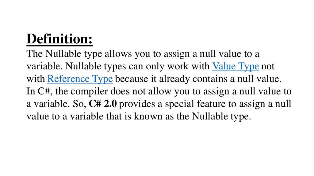 Nullable type in C