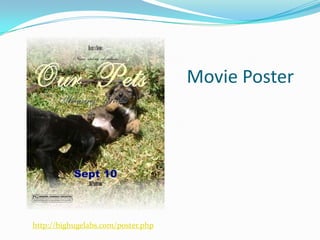 Movie Poster




http://bighugelabs.com/poster.php
 