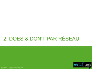2. DOES & DON’T PAR RÉSEAU




SOURCE : MEDIASOCIAUX.FR
 
