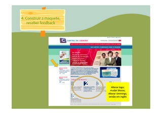 4. Construir a maquete,
    receber feedback
 