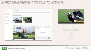 2. FROM ENGAGEMENT TO CALL TO ACTIONS
Easy to add:
Text
Image
HTML
Product
# KOMFOWEBINAR
 
