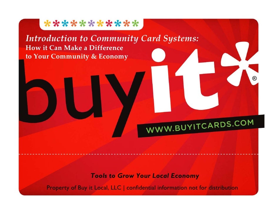 Presentation Why Buy It Community Card Program Overview 9.8.2010