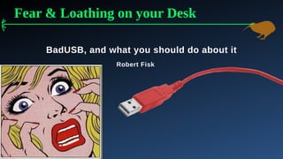 Fear & Loathing on your Desk
BadUSB, and what you should do about it
Robert Fisk
 