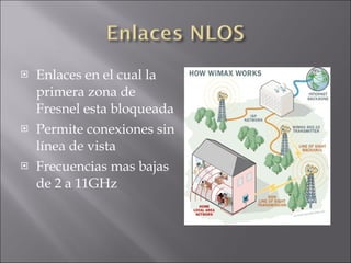 Enlaces en el cual la primera zona de Fresnel esta bloqueada Permite conexiones sin línea de vista Frecuencias mas bajas de 2 a 11GHz 
