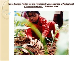 Does Gender Matter for the Nutritional Consequences of Agricultural Commercialization?  - Elizabeth Katz 
