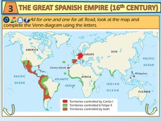All for one and one for all. Read, look at the map and
complete the Venn diagram using the letters.
3
 