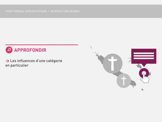FUNCTIONNAL SPECIFICATIONS | INTERACTION DESIGN




     APPROFONDIR

> Les influences d’une catégorie
en particulier
 