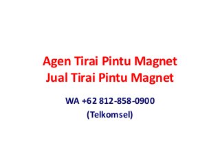 Agen Tirai Pintu Magnet
Jual Tirai Pintu Magnet
WA +62 812-858-0900
(Telkomsel)
 