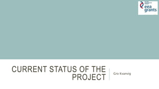 CURRENT STATUS OF THE
PROJECT
Gro Kvanvig
 