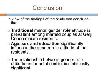 The Influence of Gender Role Attitude on Marital Conflict Among “Gerji ...