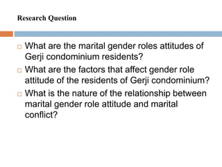 The Influence of Gender Role Attitude on Marital Conflict Among “Gerji ...