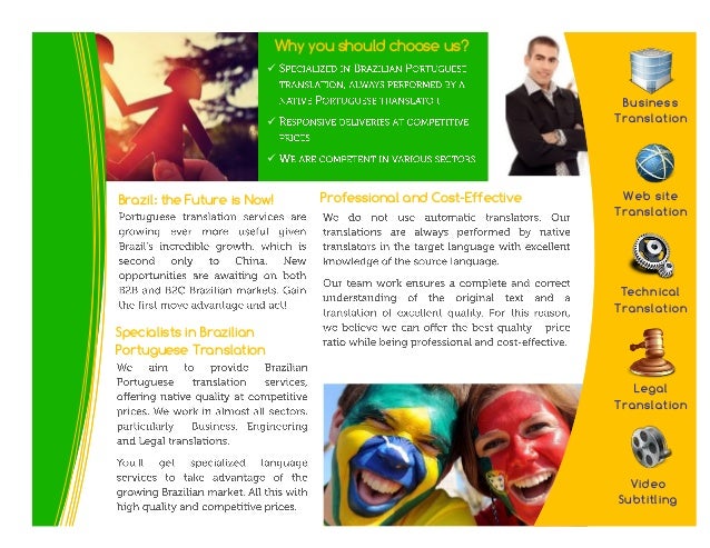 portuguese translation presentation flyer translated in portuguese