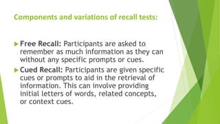 recall test , how to conduct recall test . | PPT
