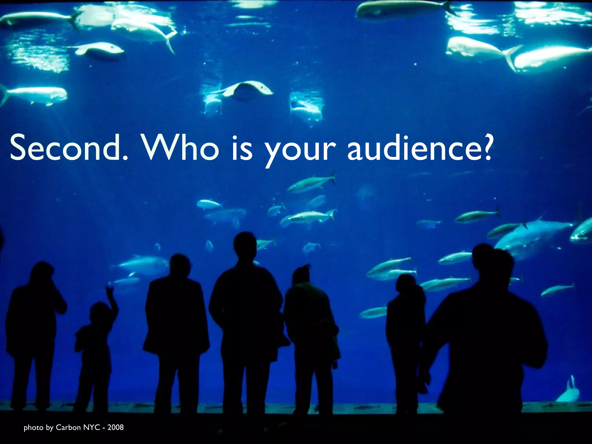 Second. Who  is your audience? photo by Carbon NYC - 2008 