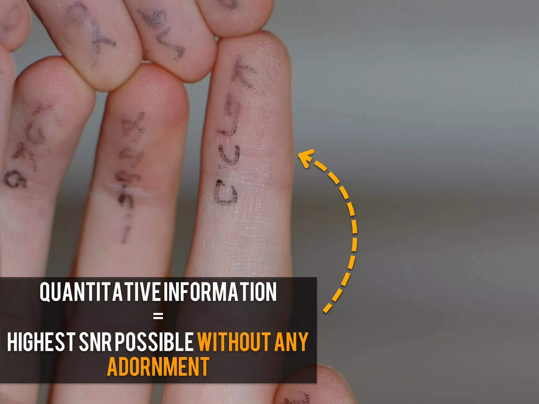 quantitative information
               =
highest SNR possible WITHOUT ANY
           ADORNMENT
 