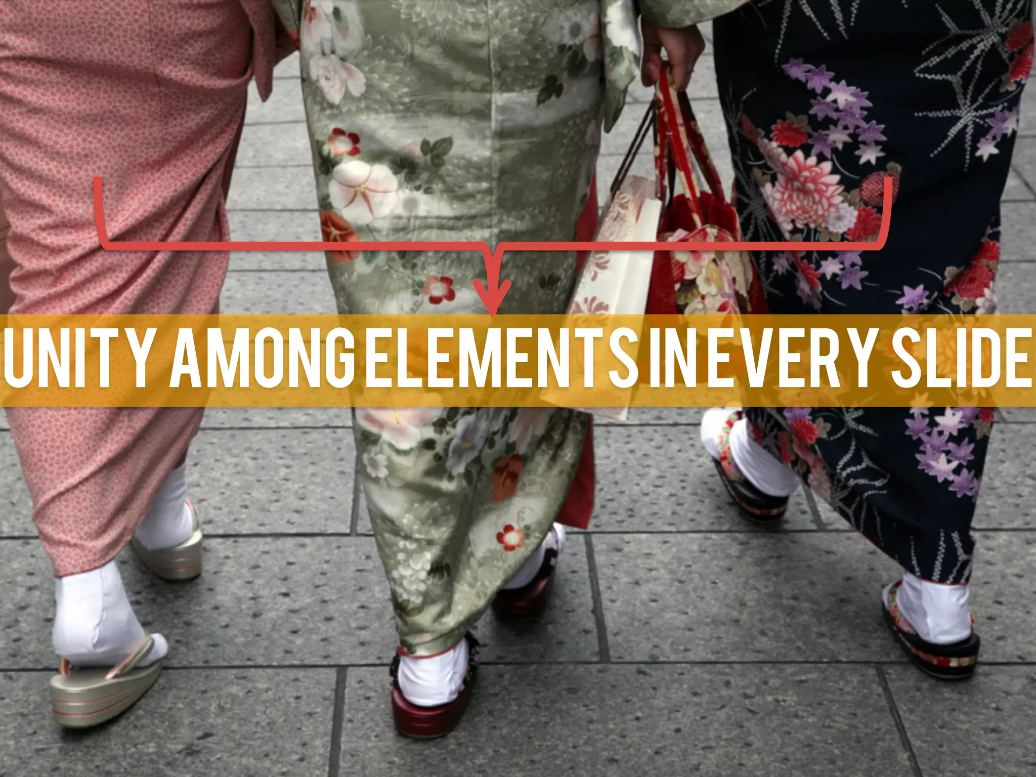 Unity among elements in every slide
 