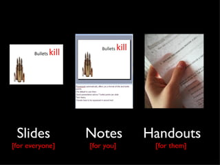 Slides   Notes   Handouts [for everyone] [for you] [for them] 