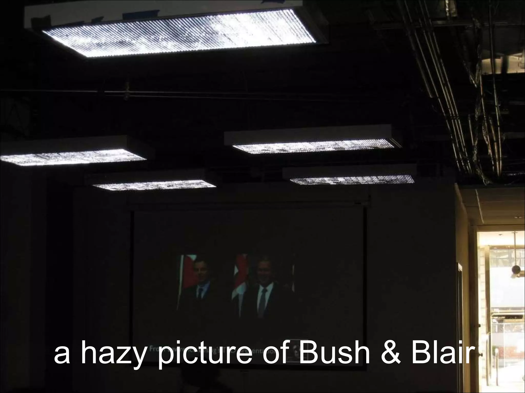 a hazy picture of Bush & Blair 