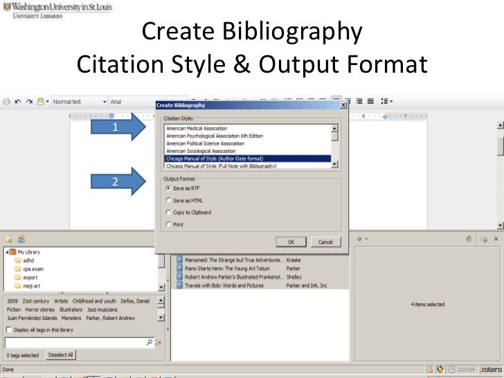 Create a bibliography with Zotero