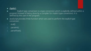 Presentatioon on type conversion and escape characters | PPT