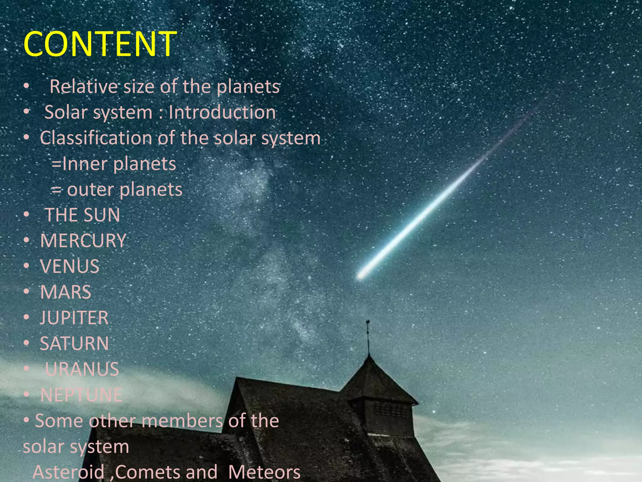 Presentation on solar system