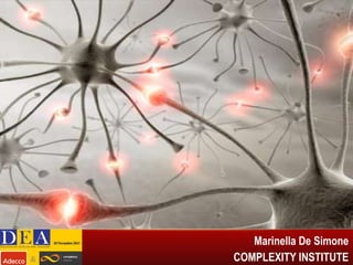 QUAL E’ IL POTERE NASCOSTO DELLE RETI?
Dal CEO ad ogni altro
membro
dell’organizzazione, siamo
tutti influenzati dal flusso di
informazioni e dalla rete di
relazioni all’interno delle reti
sociali di cui siamo parte

Marinella De Simone
COMPLEXITY INSTITUTE

 