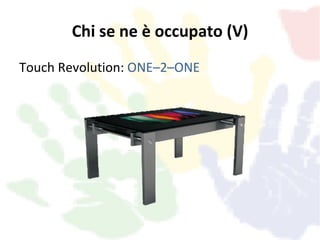 Chi se ne è occupato (V)
Touch Revolution: ONE–2–ONE
 